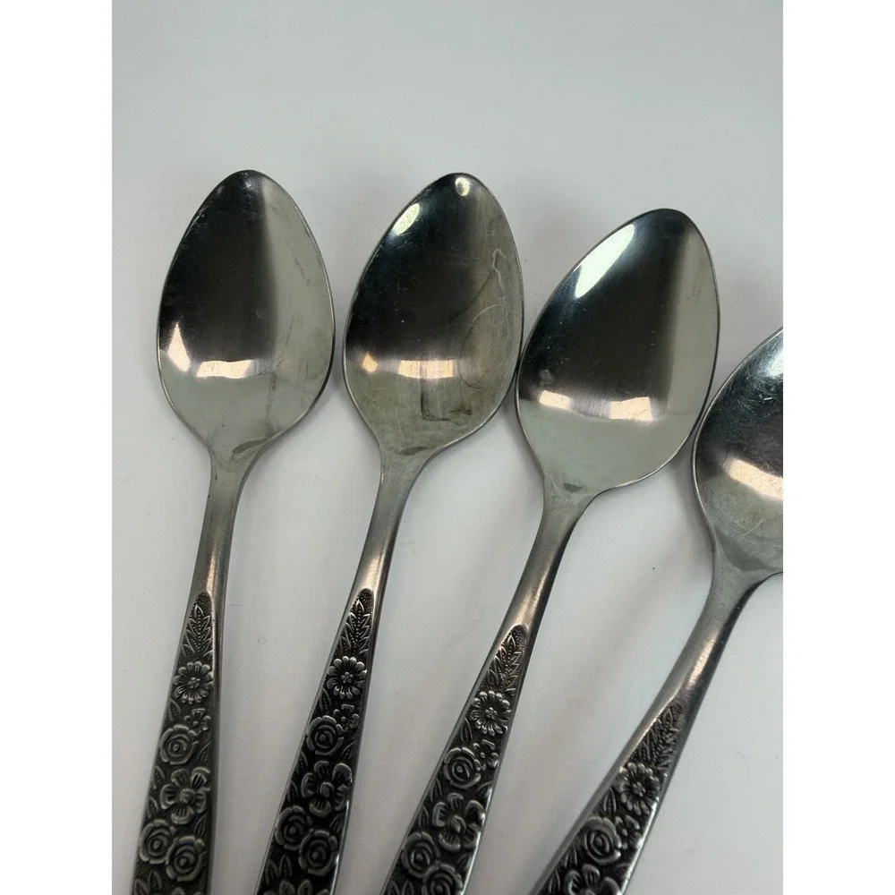 Interpur JARDINERA Stainless Steel Japan Floral 4 Teaspoons MCM